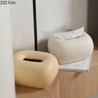 Creative Round Corner Tissue Box Coffee Table Desk Decoration Minimalism Ceramic Tissue Box Bedside Table Paper Towel Case 1