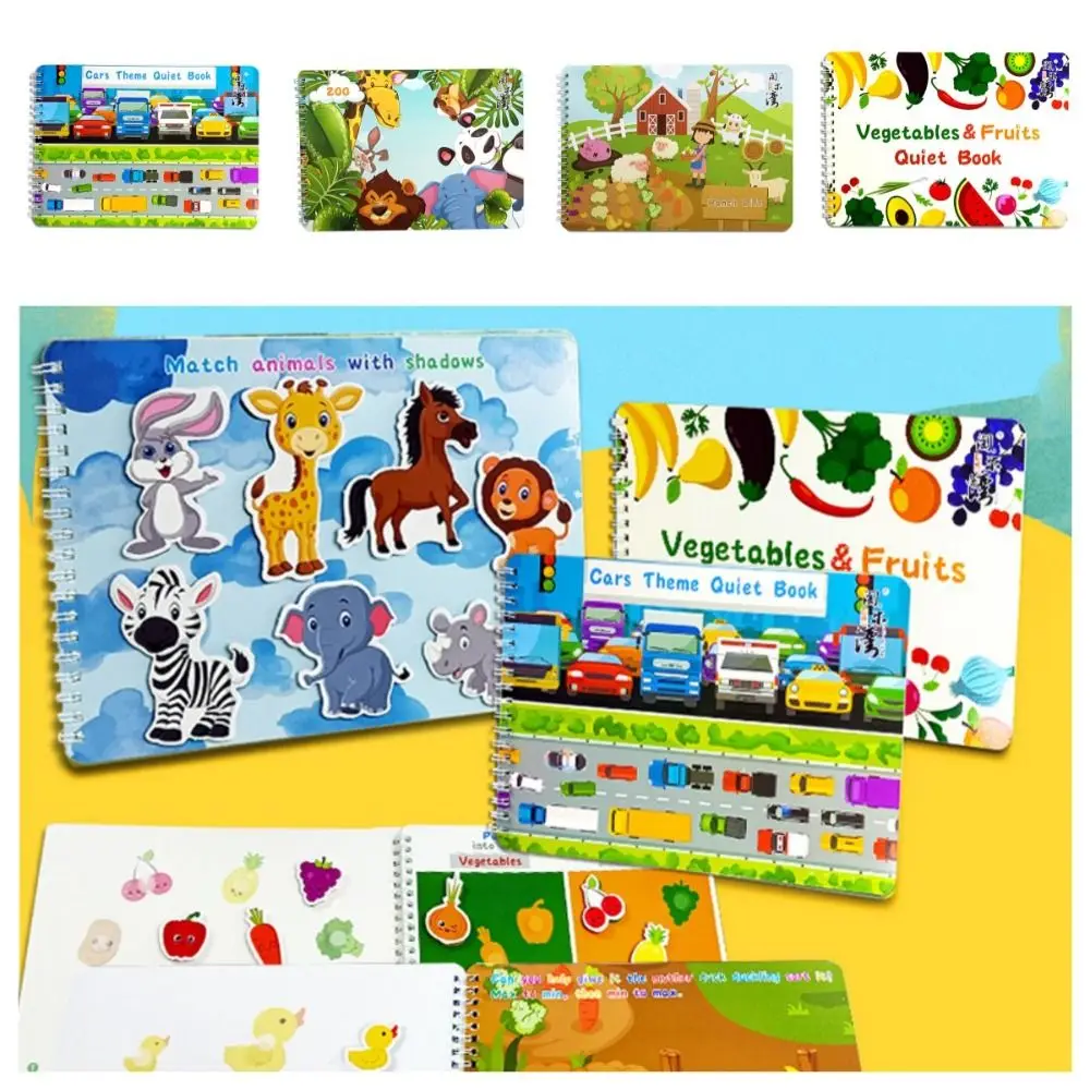 

DIY Quiet Busy Book Ranch Car Zoo Animal Sticker Book Early Educational Safety Gift