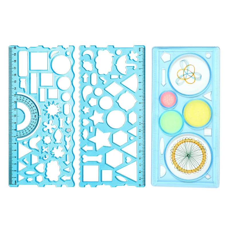 3Pcs Children's Drawing Template Plastic Ruler Learning Educational Toys Magic Board Kids Crafts and Arts Child Manual Activity