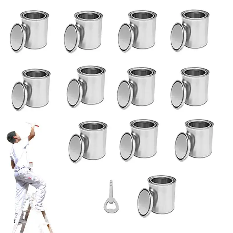 Paint Storage Cans With Lids Paint Unlined Storage Containers Multipurpose 0.5L Metal Empty 12X Cans For Arts And Crafts