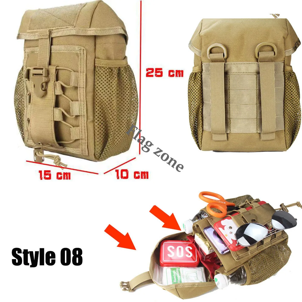 Molle Tactical Waist Bag Outdoor Emergency EDC Pouch Camping Medical Accessories Molle Tools Hunting Fanny Pack First Aid Kit 5