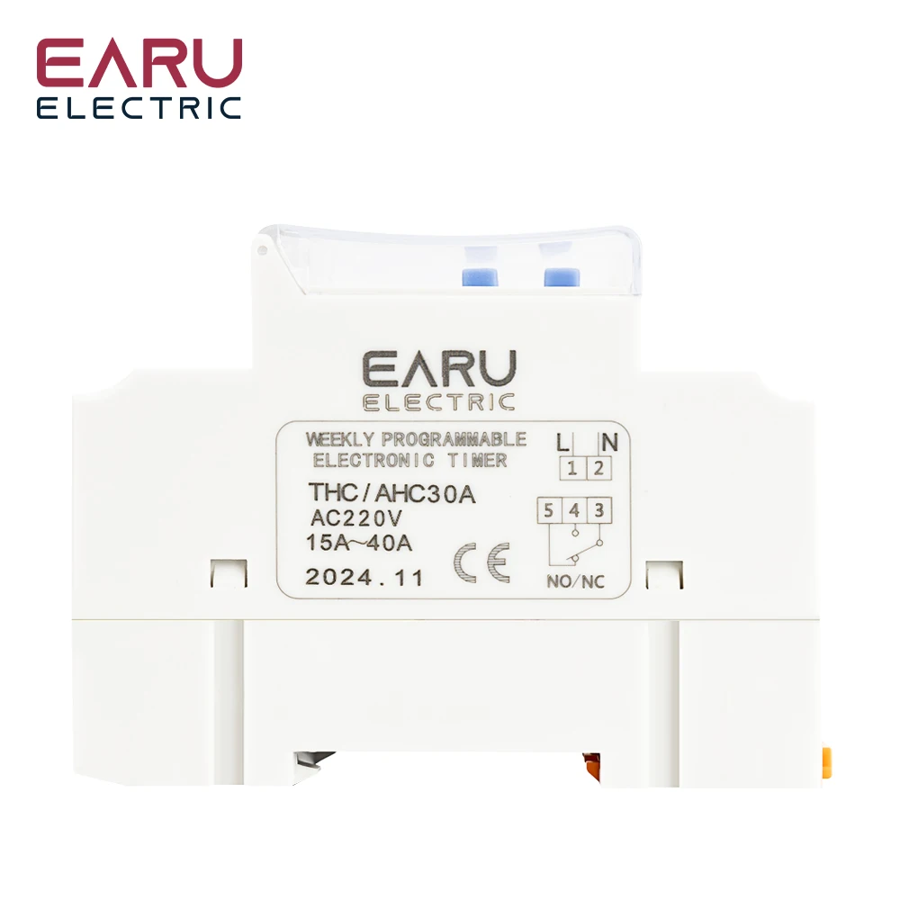 AC 220V 230V 110V DC 12V 24V 48V 15A 30A THC15A Din Rail Weekly 7 Days Programma