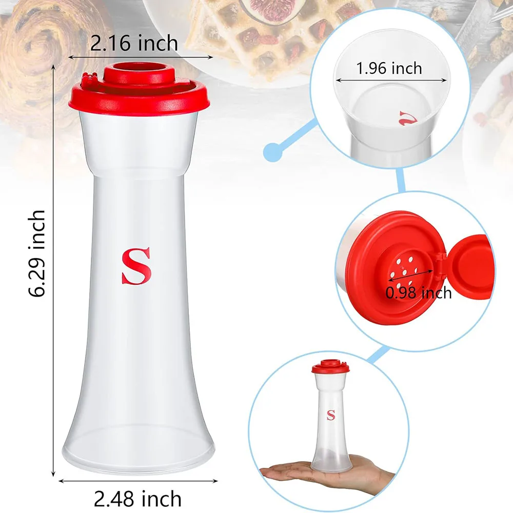 Set di 2 saliera e pepe in plastica, 4 griglie, accessori da cucina, 200 ml, piccolo con coperchio, contenitore per spezie da viaggio per cucina, in viaggio, camper, barbecue, campeggio, trasparente