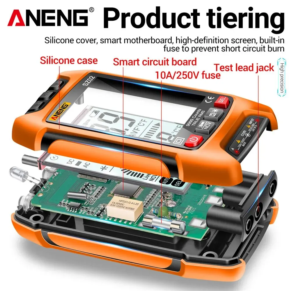 ANENG SZ02 9999 īƮ Ʈ  Ƽ, True RMS ڵ  ĿнϽ 跮, µ  Ʈ ׽