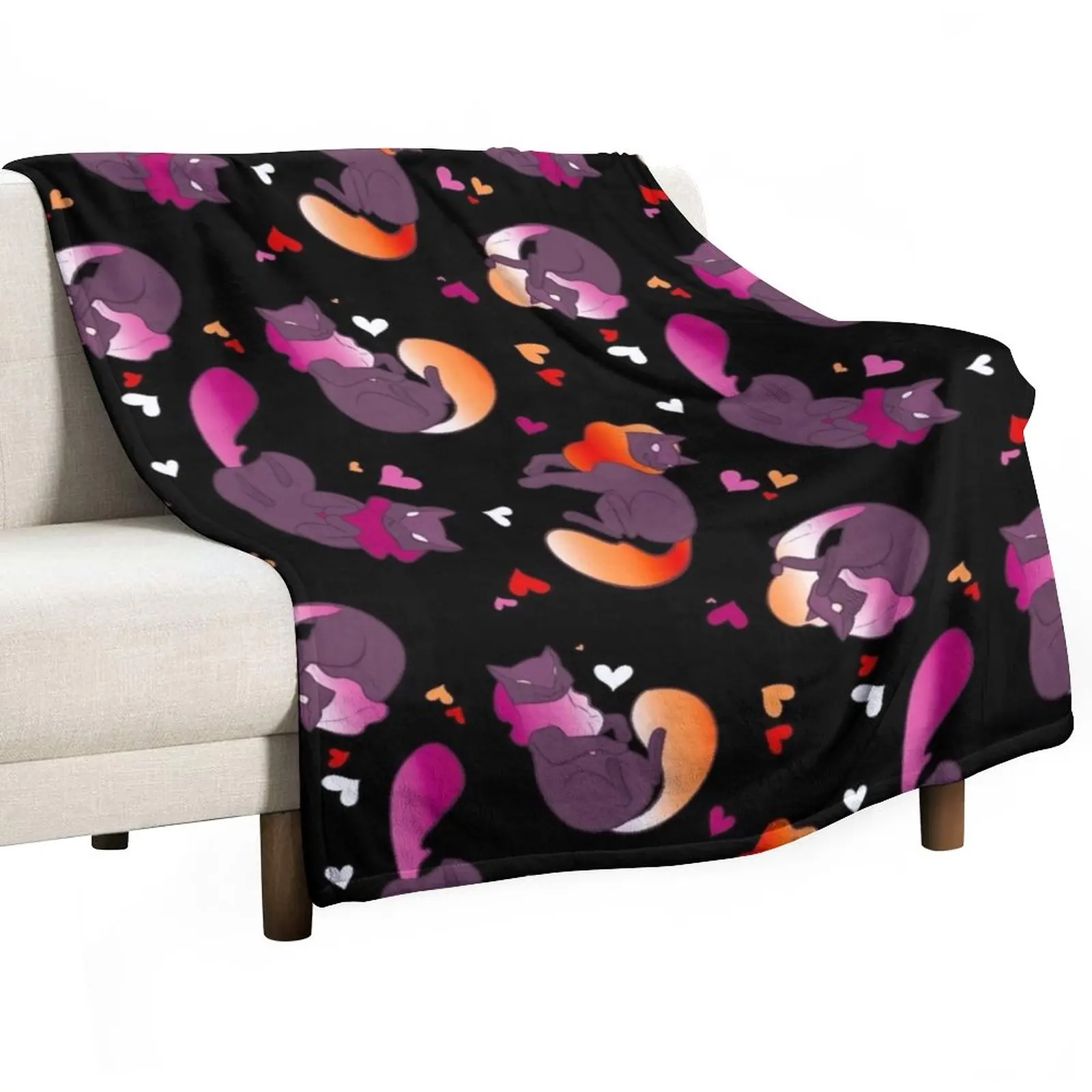 

Lesbian pride melog Throw Blanket sofa Luxury St Blanket Furry Blankets