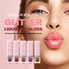 Glitter liquid lip glaze, high shine gloss lipstick, hydrating full lips, long lasting liquid lipstick, daily makeup 1