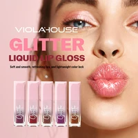 Glitter liquid lip glaze, high shine gloss lipstick, hydrating full lips, long lasting liquid lipstick, daily makeup 1