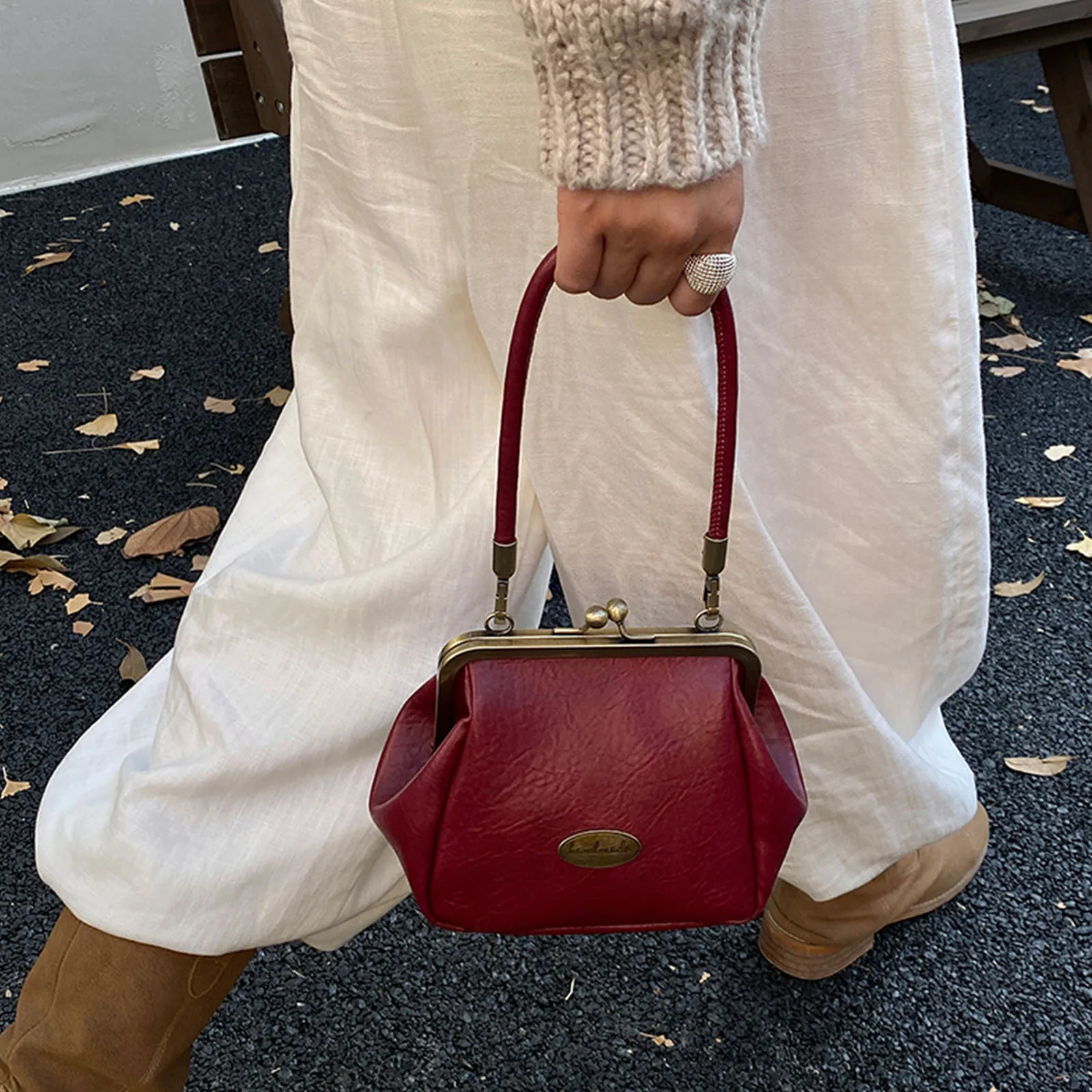 Women PU Leather Shoulder Bag Fashion Crossbody Bag Vintage Handbag for Work Shopping Travel