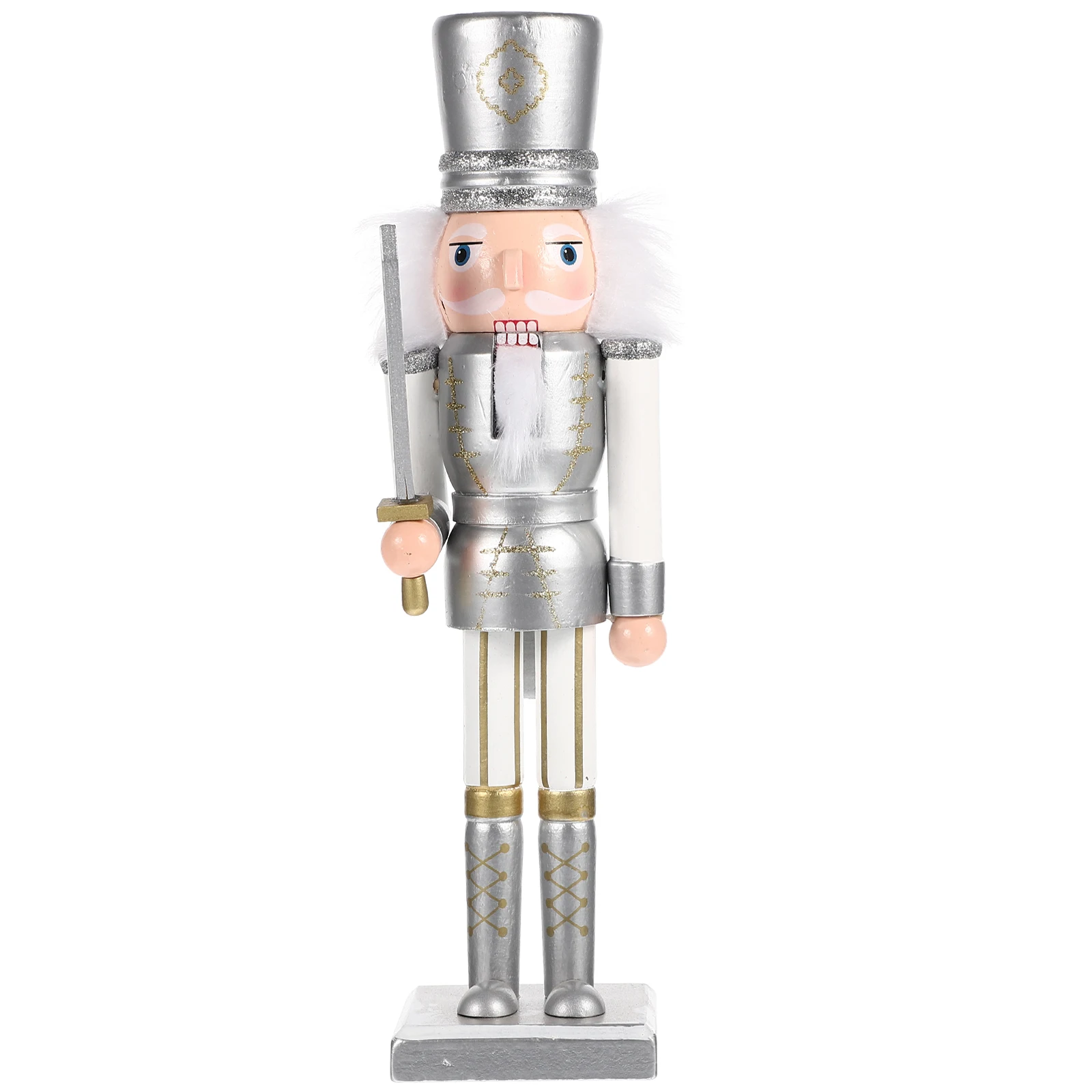 

Christmas Wooden Cartoon Soldier Nutcracker Adorn Desktop Creative Wood Puppet Ornament