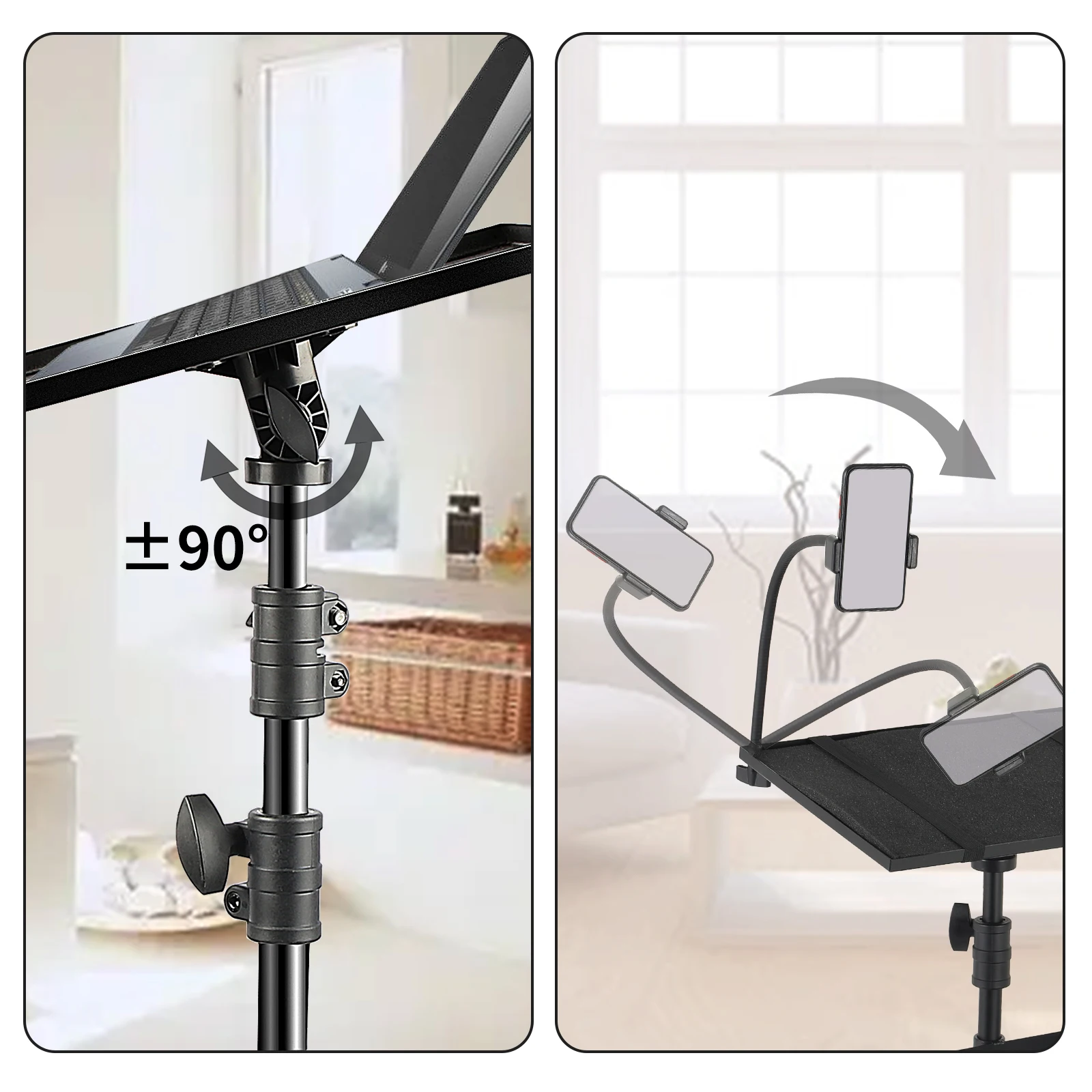 SH 90cm Projector Tripod Stand Laptop Tripod Adjustable 18-40 inch Height Standing Desk Outdoor Computer Desk Stand Studio