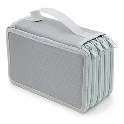 Four-Layer Large Capacity Kawaii Pencil Case - Cute Stationery Storage Bag for School or Office Supplies (Gray-72 hole)