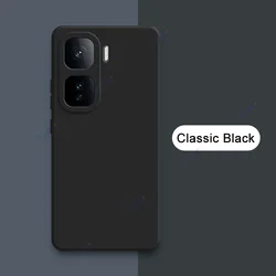 Luxury Dual Layer Cellphone Case with Camera Protection - Soft Square Liquid Silicone Cover for IQOO Neo10 Pro China (Classic Black)