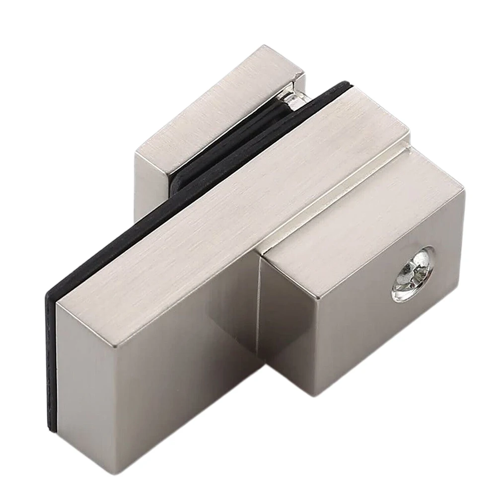 2 Pcs Zinc Alloy Glass Shelf Brackets Brushed Nickel Wall Mount Adjustable Wood Clamp 3-16mm Home Furniture Parts