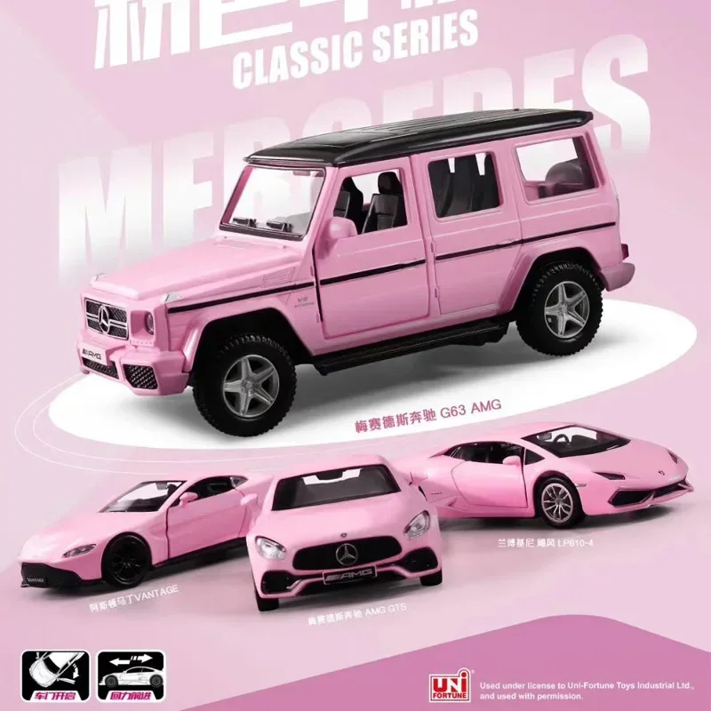 

1:36 T1 Bus G63 Alloy Car Girl's Toys Gifts For Girlfriend Pink Series Diecast Toy Vehicles Simulation Exquisite Model F154