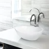 Modern Ceramic Vessel Sink - Bathroom Vanity Bowl -Small Oval White 4