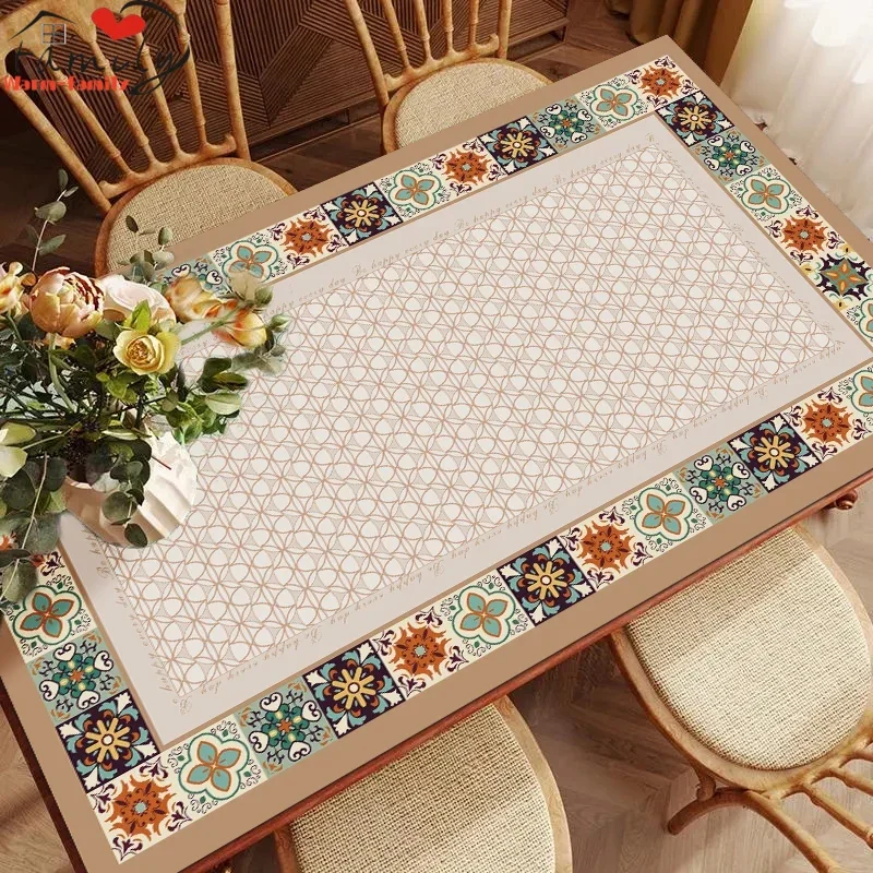 

Waterproof Oilproof Table Cover Nordic Waterproof Tablecloth Indoor Floral Printed Dining Tablecloth Dustproof Desktop Protector