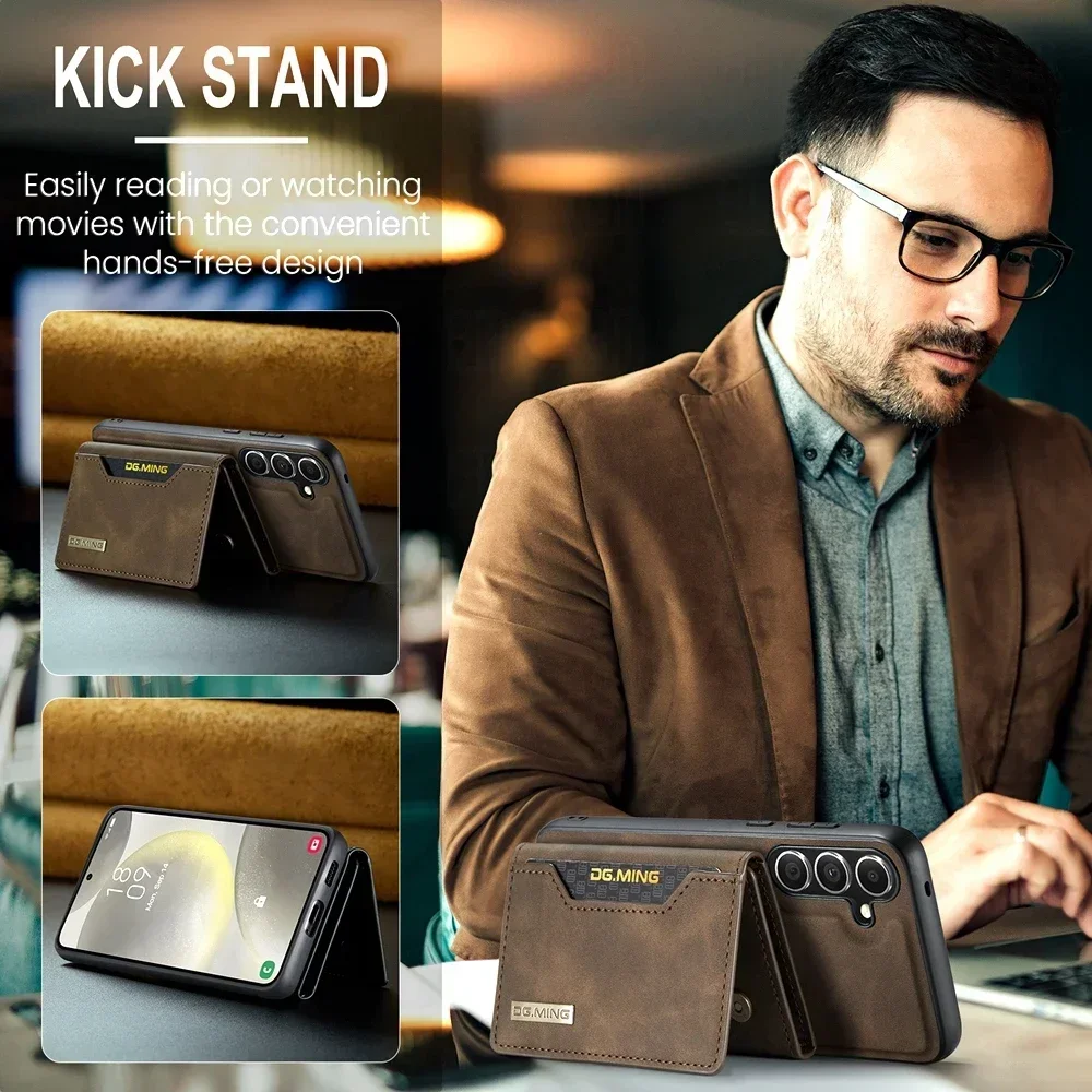 Premium Magnetic Leather Wallet Phone Case with Card Slots
