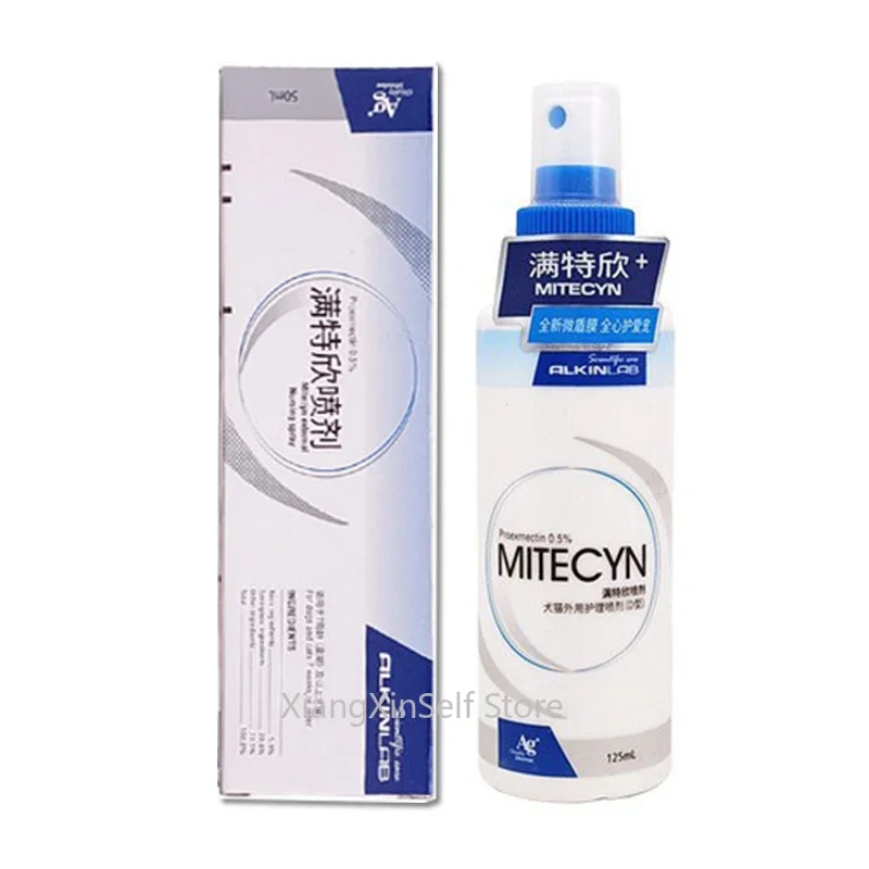 

125ml MITECYN Pet Spray Applicable To Scabies, Demodex and Itching Skin Health Supplies Care for Dogs and Cats