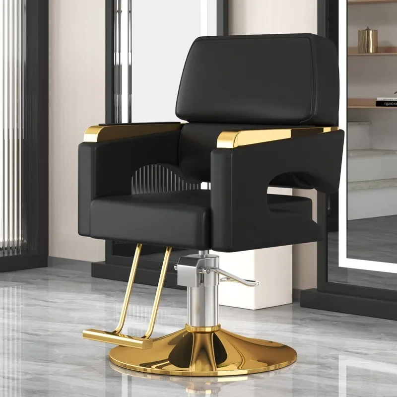 

Vintage Ergonomic Barber Chair Professional Hair Stylist Rolling Comfortable Barber Chair Metal Cadeira Giratoria Spa Furniture