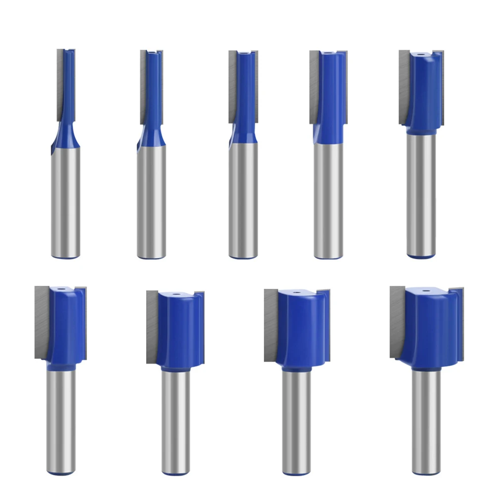 8mm Shank Router Bit Double Flute Wood Milling Cutter Carbon Steel& Alloy Straight Trimming Cutters Woodworking tools Wood router Plunge router