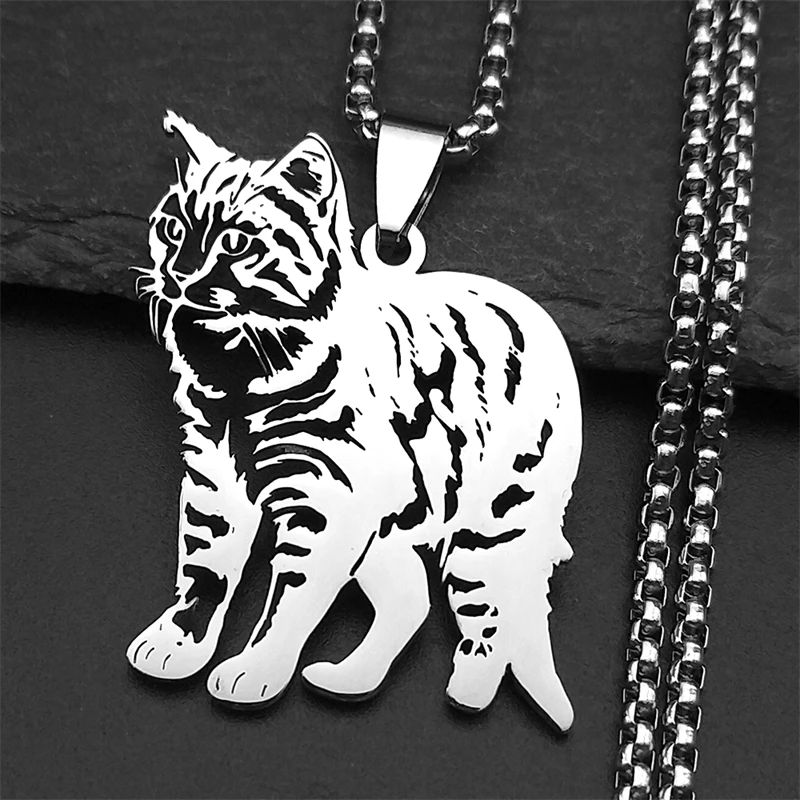 Kawaii Charming Cat Pendant Necklace on display