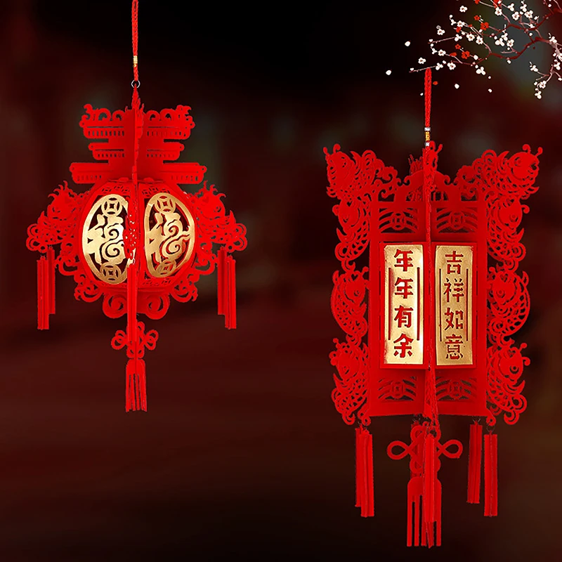 Traditional Chinese Red Lantern Chinese New Year Decoration Red Lantern With Tassel Chinese Spring Festival Decor Party Supplies