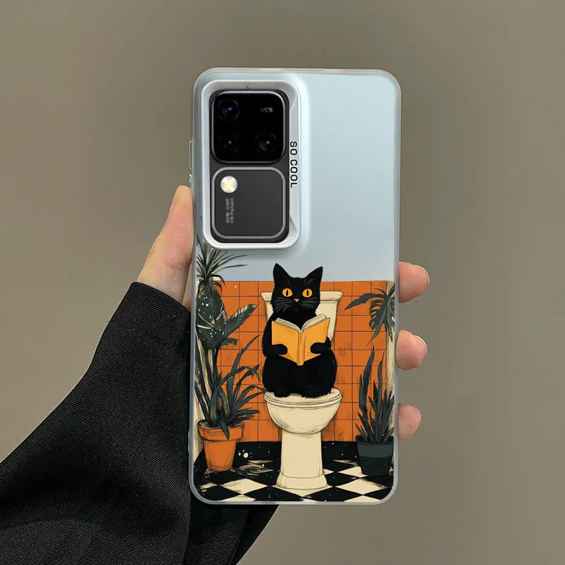 Für Samsung Galaxy S24 S23 S22 S21 Ultra Plus FE S25 Ultra Plus Laser Telefon Fall Schöne Cartoon Closes Katze stoßfest Abdeckungen – Detail 2