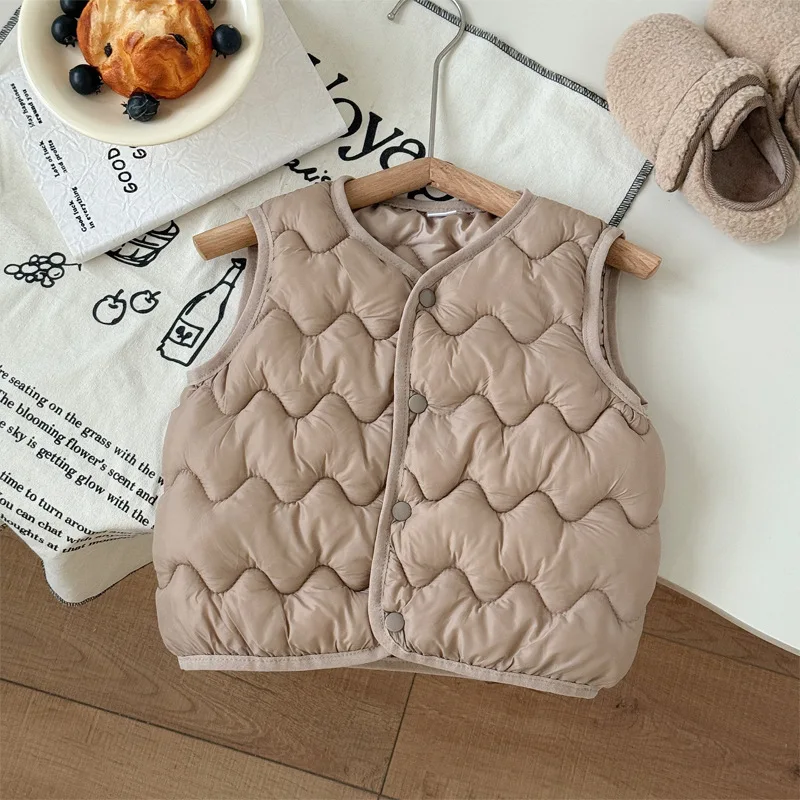 아동용 다운 면 조끼, 겨울용 용 슈퍼 소프트 조끼, 남아 및 여아용 두꺼운 따뜻한 면 재킷,  옷