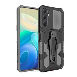 Ultimate Shockproof Protective Armor Belt Clip Stand Case - Durable Cover with Enhanced Grip for Galaxy A14 4G (GRAY)