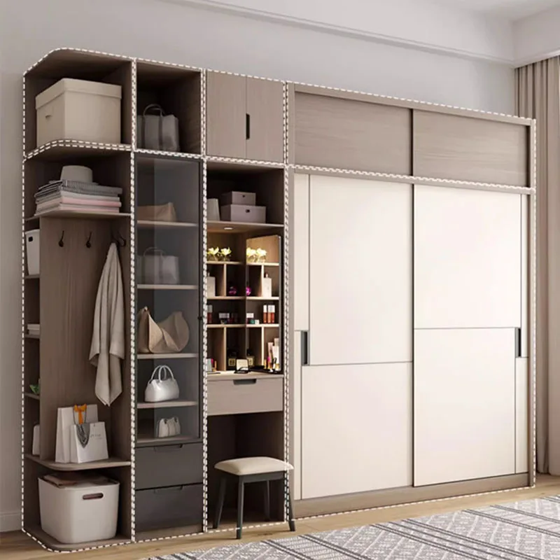 

Wooden Nordic Wardrobe Luxury Multifuncion Room Organization Wardrobe Storage Clothes Ropero Armables Bedroom Furniture
