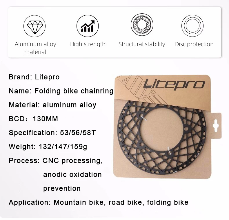 Plateau De Pédalier De Vélo à Pignon Fixe 130 BCD 130 BCD 130