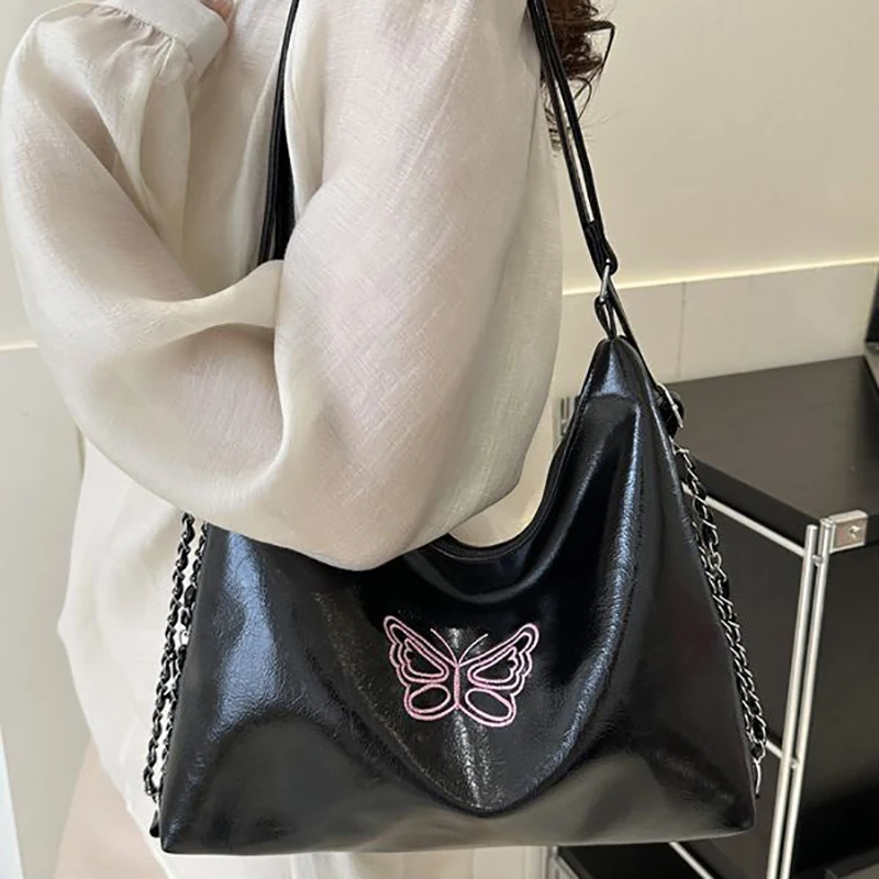 Women's Bag Soft Surface Shoulder Bag Designer Style Butterfly Backpack Ultra-Large Capacity Versatile Fashion Handbag Woman
