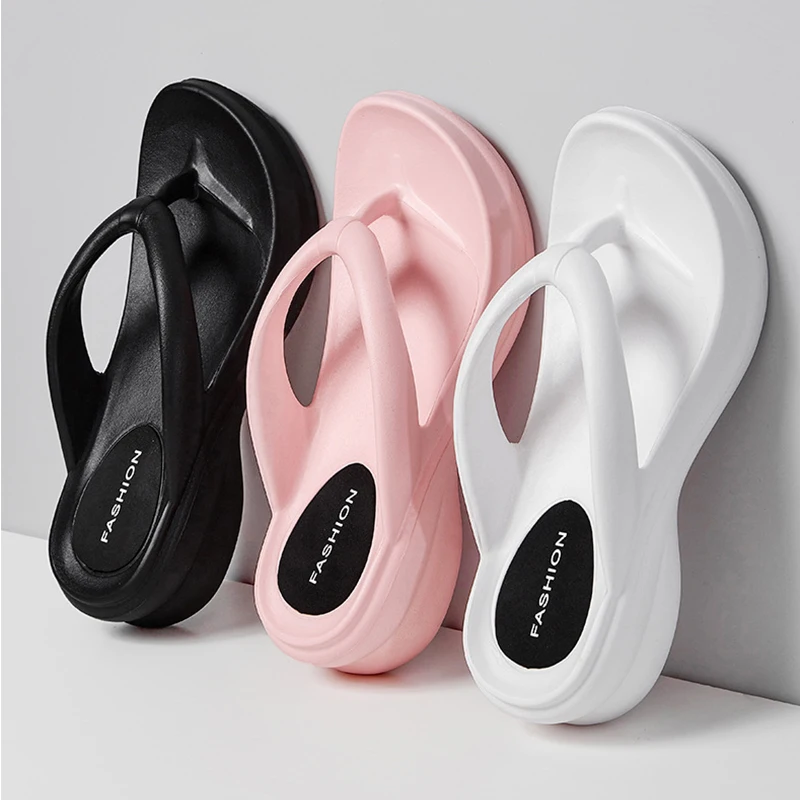 

sandals women Sand Beach Flip Flops Wedge Heels Outdoor the Seaside Beach Sandals woman Thick-bottomed Slides Summer Shoes girl