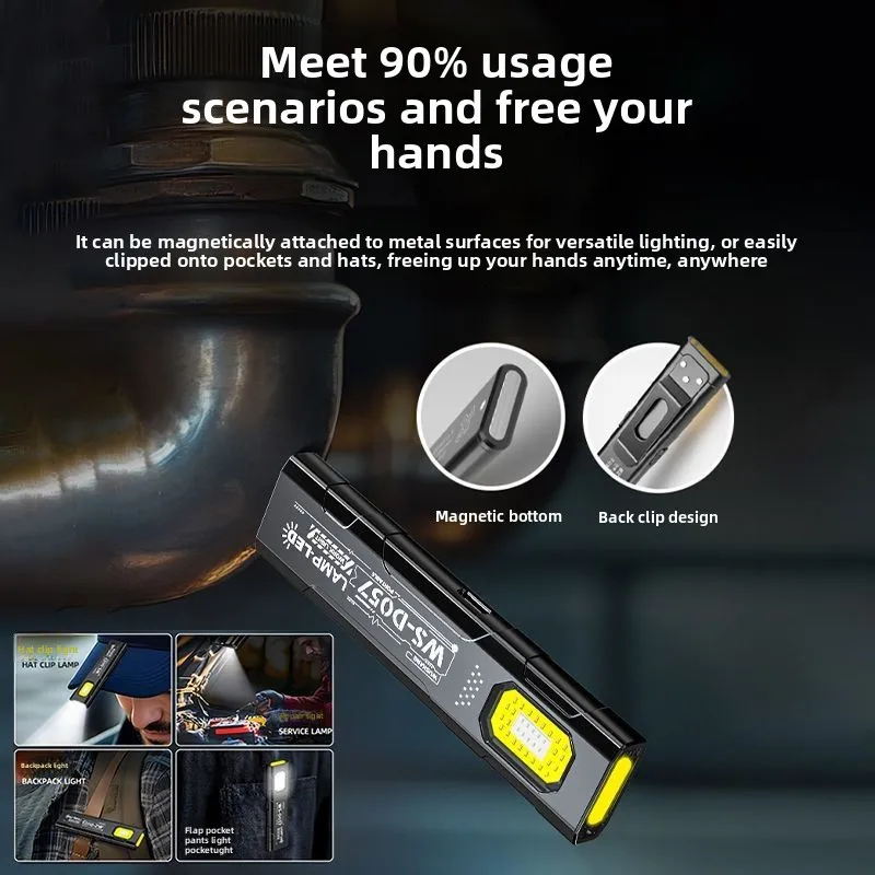 Ultra-Bright Rechargeable Magnetic LED Work Light – Portable Mini Flashlight for Outdoor, Camping, and Emergency Use