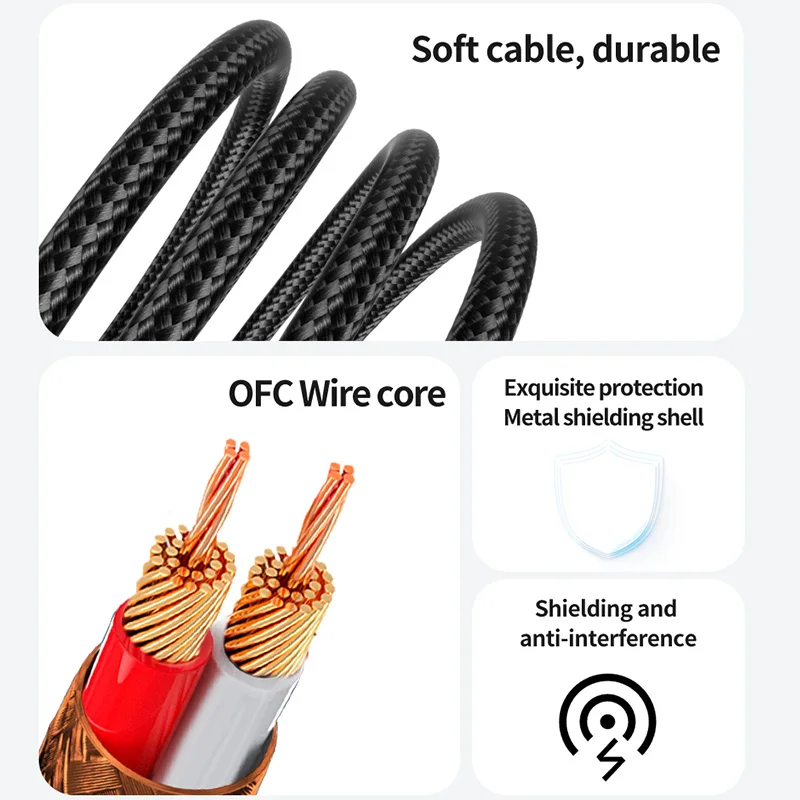 Premium 3.5mm to 2RCA Audio Y Splitter Cable