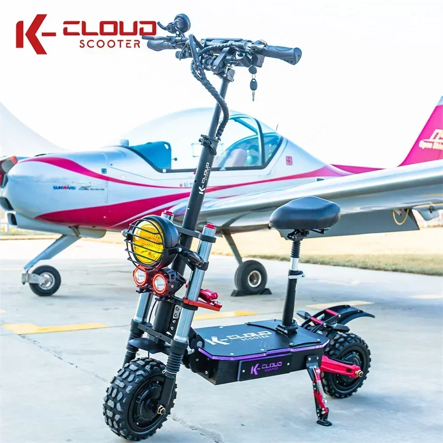 V7- 6000W-60V-38.4AH dual motor top speed100KM/H Panasonic battery dual motor hydraulic brake 11-inch vacuum tire LCD display