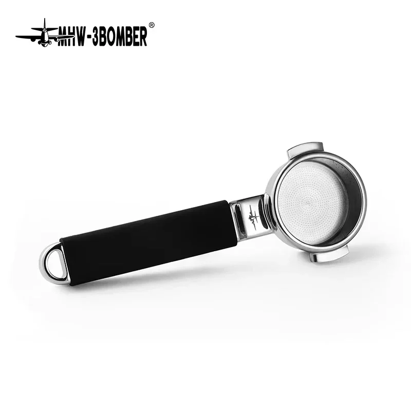 Portafiltro Senza Fondo MHW-3BOMBER 58 Mm Per Macchine Espresso E61 – In Acciaio SUS304 Con Cestello Fisso 58,5 Mm, 891 Fori Da 0,28 Mm, Manico Ergonomico, Serie YU, Per Baristi Esigenti