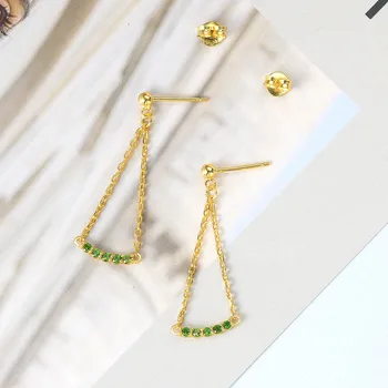 Vingate-pendientes de gota de Gema verde 2
