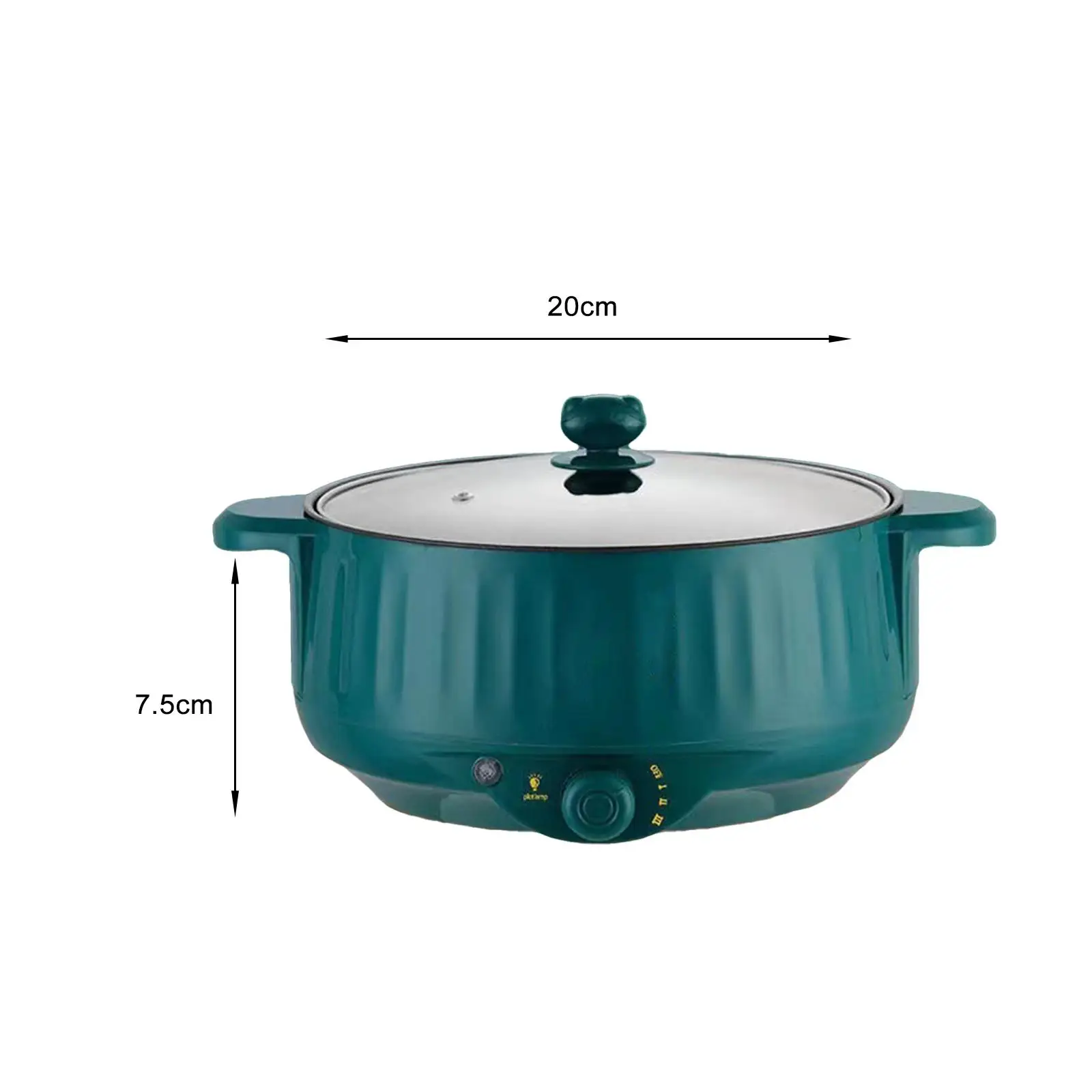 Electric Cooking Pot Nonstick 1.7L Stainless Steel Multifunctional 3 Gear Electric Skillet for Noodles Ramen Porridge Eggs 6