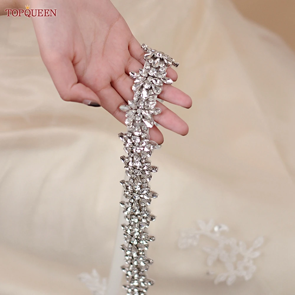 Women's Crystal Rhinestone Sashes TOPQUEEN S269 Bridesmaid Evening Party Belt Wedding Dresses Accessories Waistband Bridal Belts bridal waistband