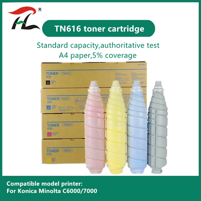 

TN616 TN-616 Toner Cartridge for Konica Minolta C6000 C7000 C7000P A1U9130 TN616K A1U9233 TN616Y A1U9433 TN616C A1U9333 TN616M