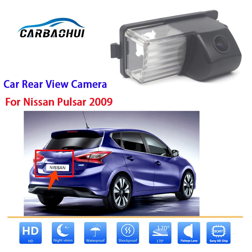 

Car Rear View Reverse Backup Camera For Nissan Pulsar 2009 CCD Full HD Night Vision Backup parking Camera high quality RCA