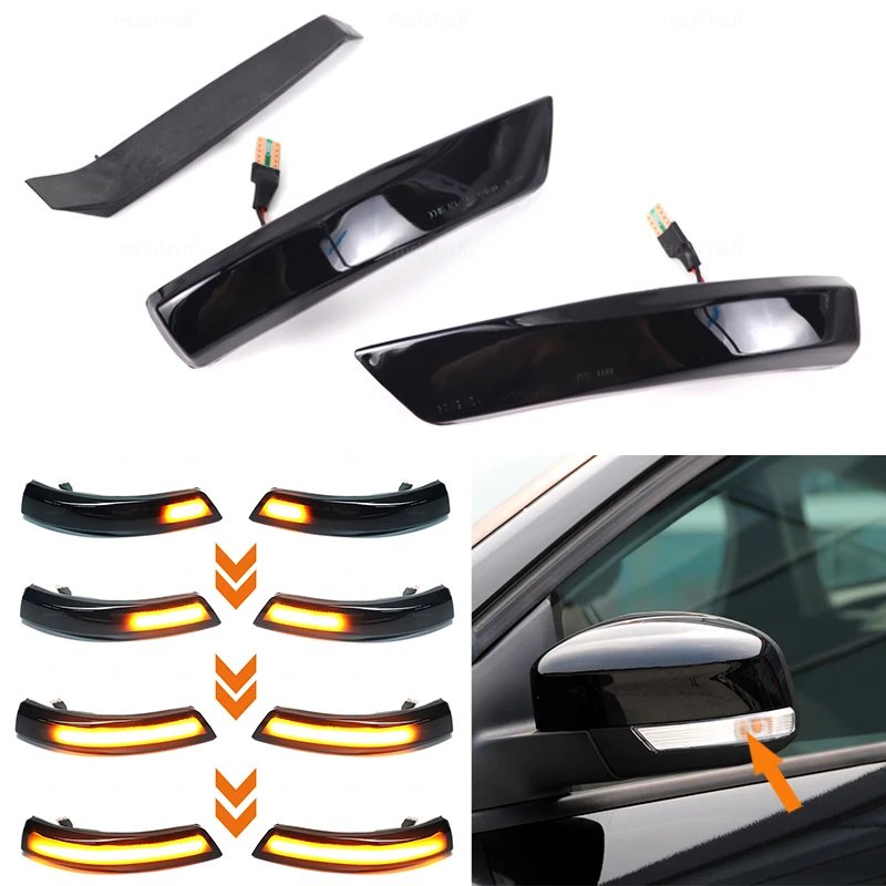 

Сине-желтый светодиодный динамический сигнал поворота мигасветильник для Ford Focus 2 3 MK2 MK3 3,5 Mondeo MK4 боковой индикатор заднего зеркала мигающий ...