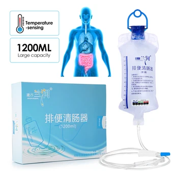Reusable 1200ml Temperature Sensing Enema Bag Cleaning Kit Home Use Feminine Hygiene Wash Cleaner Anal Vaginal Irrigator 1