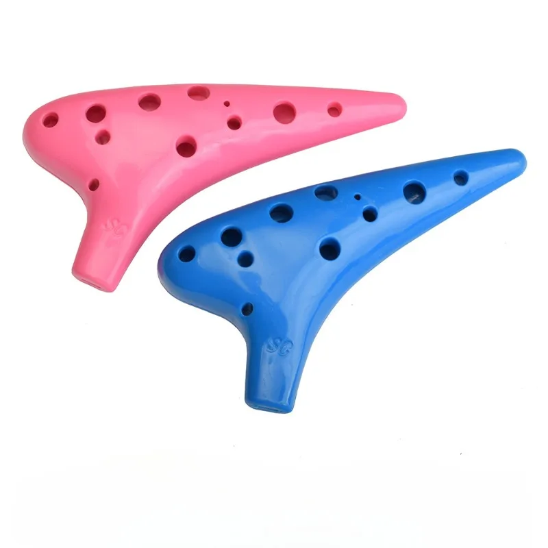 Lot De 3 Ocarinas Soprano 6 Trous En Plastique ABS – Couleurs Bleu, Rose, Vert – Instrument De Musique à Vent, Cadeau – Dimensions 6x4 Cm