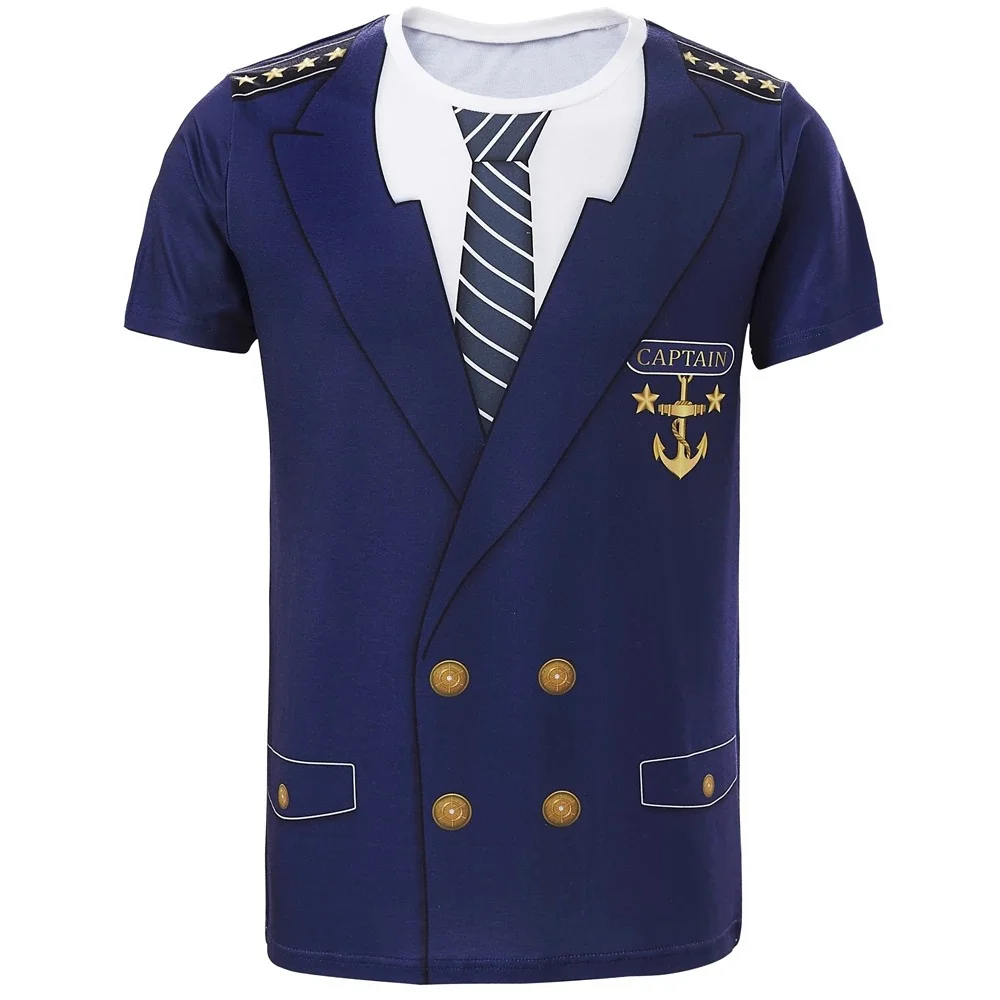 thumbnail image 1 of Camiseta de capitán de la marina para hombre, uniforme de la marina, cosplay, unisex, para fiestas de yates y rock, disfraz de Halloween, carnaval, camisetas con estampado 3D para hombre, 1 of 5