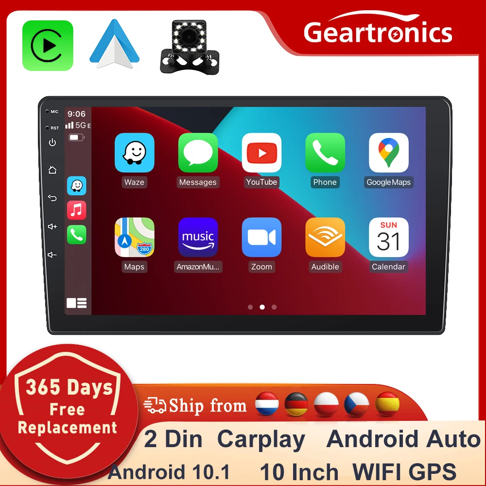 Universale Android 2 Din Autoradio Carplay Android Auto Multimedia Player 10 Pollici Car Stereo Wifi Navigatore Gps Bluetooth