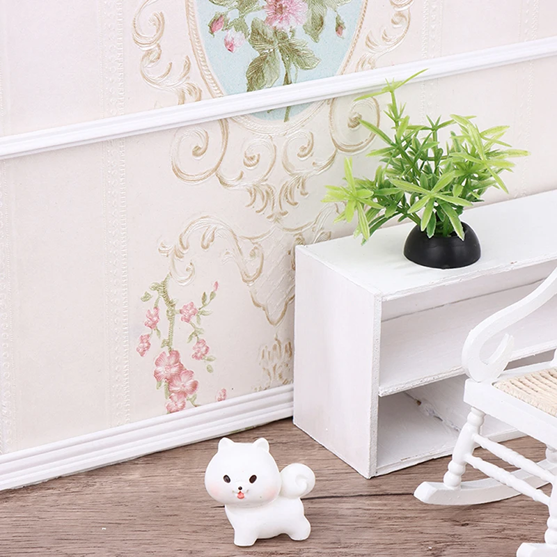 8Pcs 1:6/1:12 Dollhouse Miniature Accessories Molding Wood Trim Skirting Line Wall Panel Waist Lines White Baseboard Top Line 4