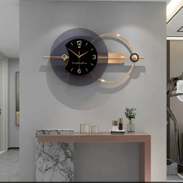 De Moda De Lujo Pared Grande Reloj Salón Decoración Nórdica Simple Diseño  De Interior Para El Hogar Loft Reloj De Pared Metal Dorado 3d Reloj -  Relojes De Pared - AliExpress