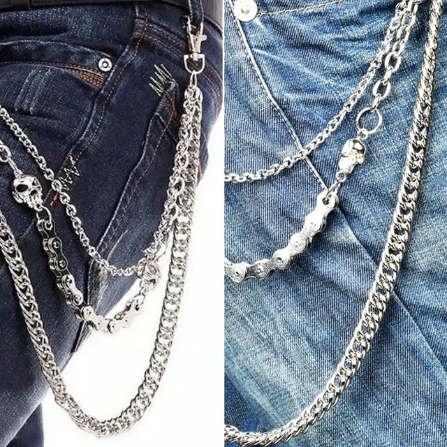 Vintage Punk Skull Pants Chain Heavy Waist Chain Men Cool Jeans Chain  Keychain Wallet Chain Gothic Biker Fashion Accessories - AliExpress